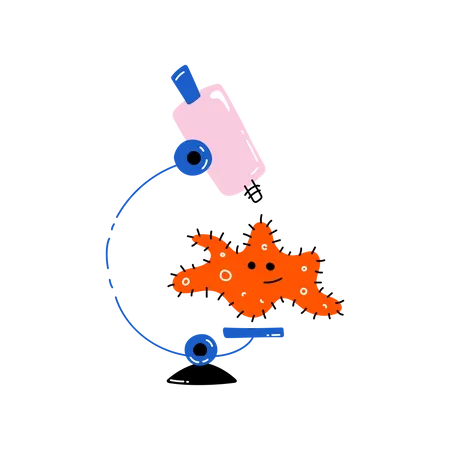 Microscópio e biologia  Ilustração