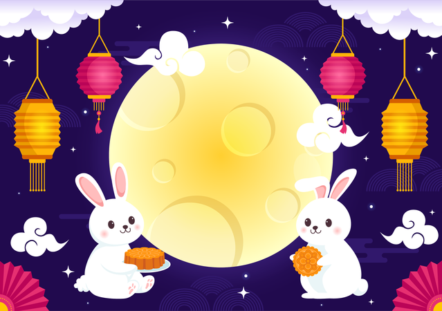 Mid autumn festival Illustration