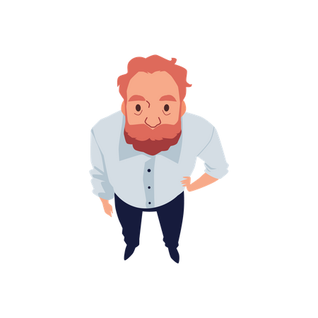 Middle age bearded man looking up  Illustration