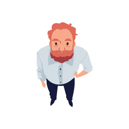 Middle age bearded man looking up  Illustration