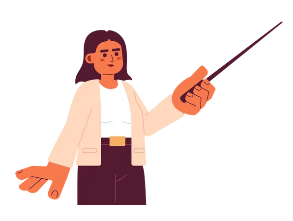 Middle eastern female teacher holding stick  Illustration