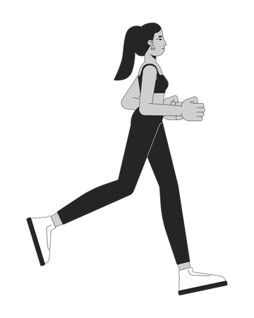 Middle eastern woman jogging in leggings  Illustration