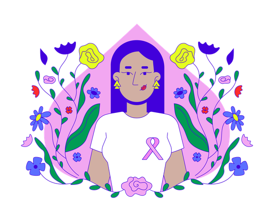 Middle eastern woman promoting breast cancer awareness  Illustration