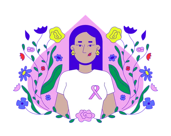 Middle eastern woman promoting breast cancer awareness  Illustration