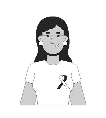 Middle eastern woman promoting breast cancer awareness  Illustration