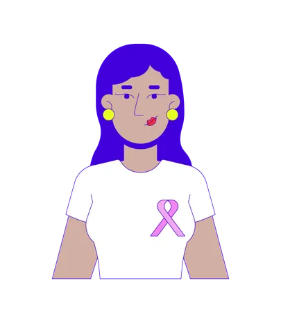 Middle eastern woman promoting breast cancer awareness  Illustration