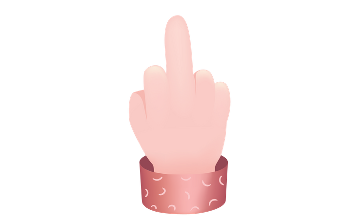 Middle Finger Gesture  Illustration