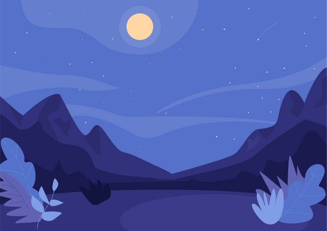 Midnight in nature  Illustration