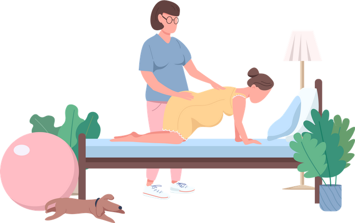 Midwife help Illustration