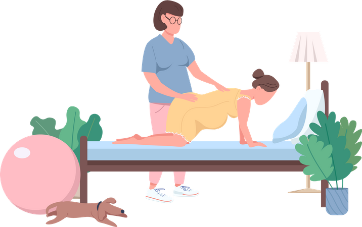 Midwife help  Illustration