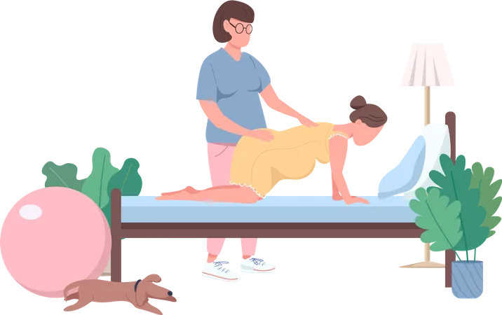 Midwife help  Illustration