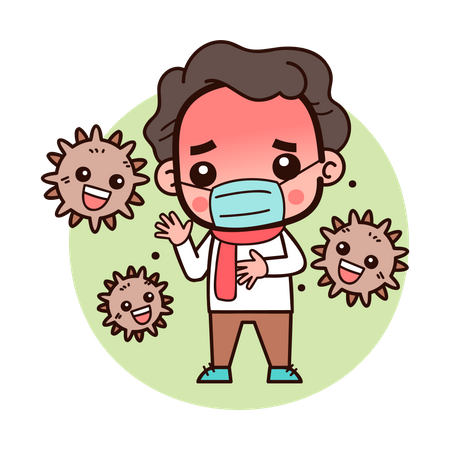 Miedo al virus corona  Ilustración