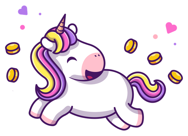 Joli bébé licorne  Illustration