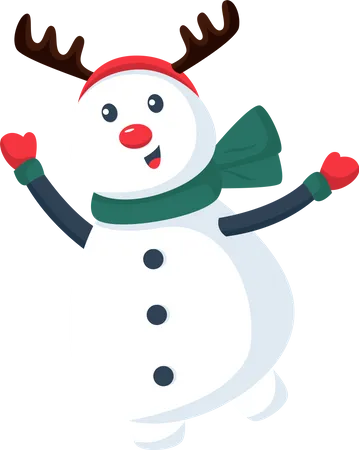 Bonhomme de neige mignon à Noël  Illustration