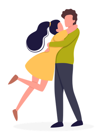 Joli couple romantique  Illustration