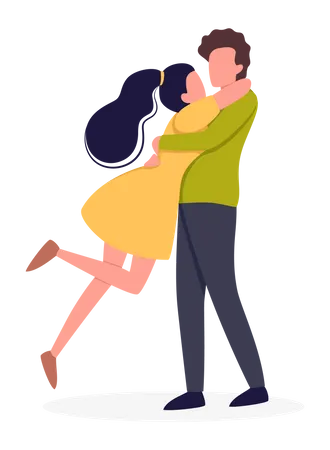 Joli couple romantique  Illustration