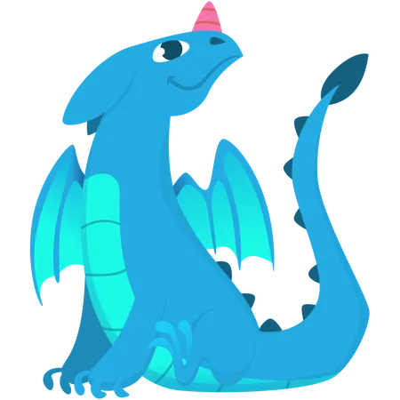 Dragon mignon donnant la pose  Illustration