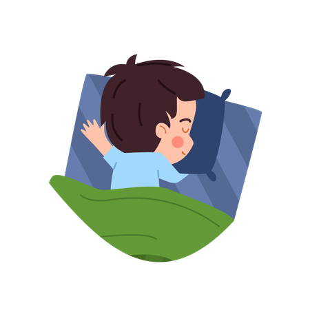 Joli petit garçon endormi  Illustration