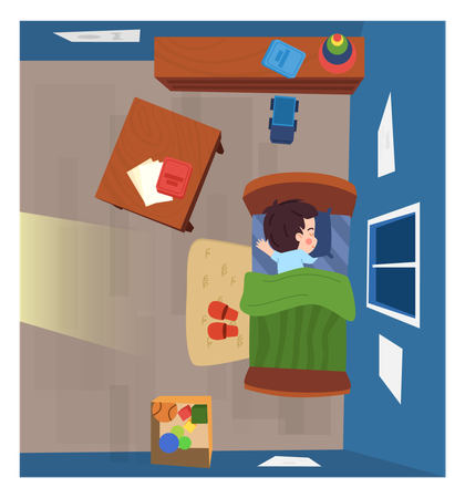 Joli petit garçon endormi  Illustration
