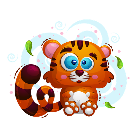 Mignon petit tigre  Illustration