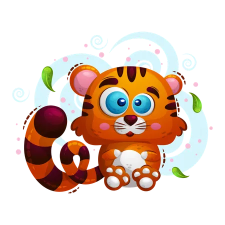 Mignon petit tigre  Illustration