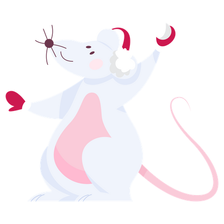 Rat de Noël mignon  Illustration