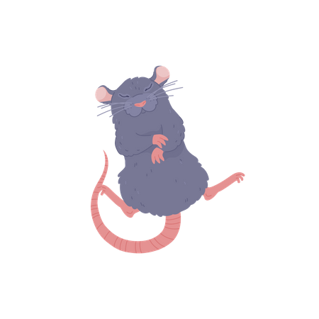 Rat mignon qui dort  Illustration