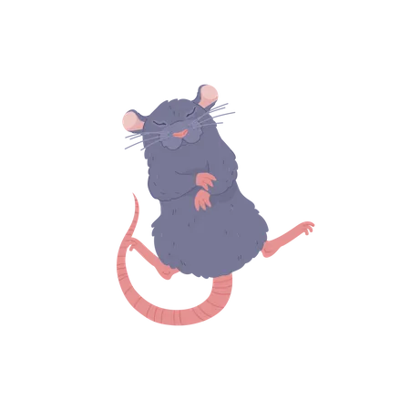 Rat mignon qui dort  Illustration