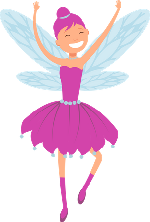 Jolie fée elfe avec des ailes  Illustration