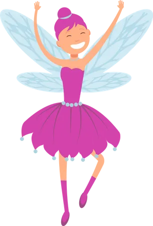 Jolie fée elfe avec des ailes  Illustration