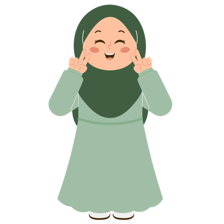 Jolie fille hijab  Illustration