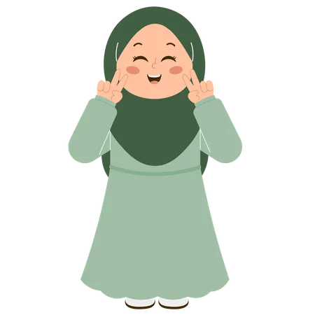 Jolie fille hijab  Illustration