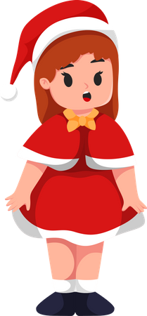 Jolie petite fille portant un costume de Noël  Illustration