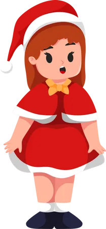 Jolie petite fille portant un costume de Noël  Illustration