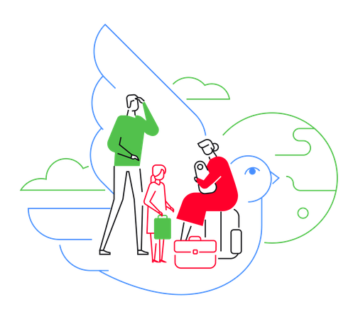 Migration services and support  Illustration