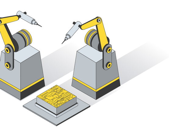 Mikrochip-Herstellung  Illustration