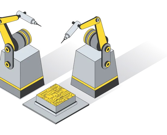 Mikrochip-Herstellung  Illustration