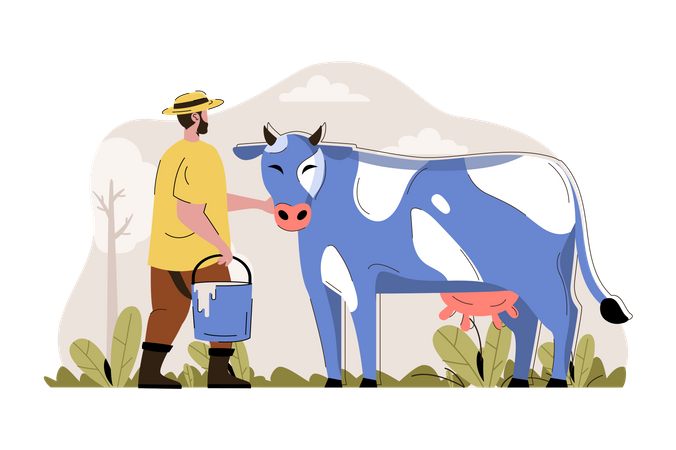 Milchwirtschaft  Illustration