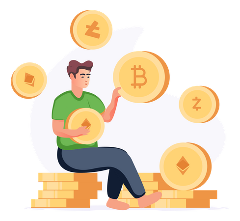 Milionário bitcoin  Ilustração