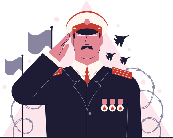 Military exerts control over political authority  Illustration