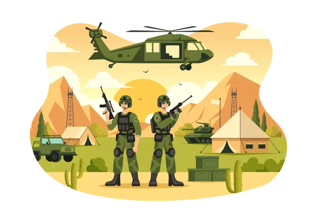 Military force cantonment  Illustration