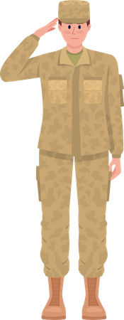 Military man in camouflage uniform Illustration