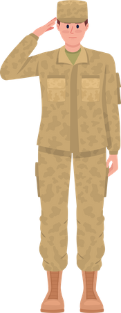 Military man in camouflage uniform  Illustration