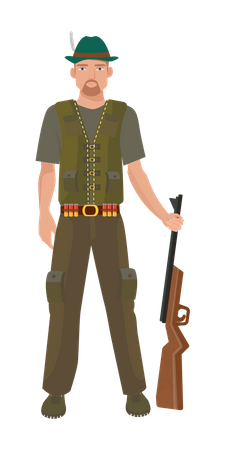 Military man with rifle Illustration