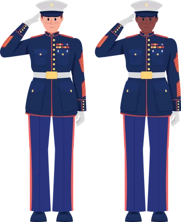 Military parade Salute  Illustration