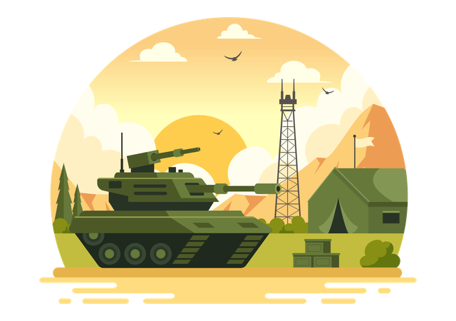 Military protects tanker  Illustration