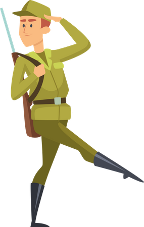 Military soldier giving salute Illustration