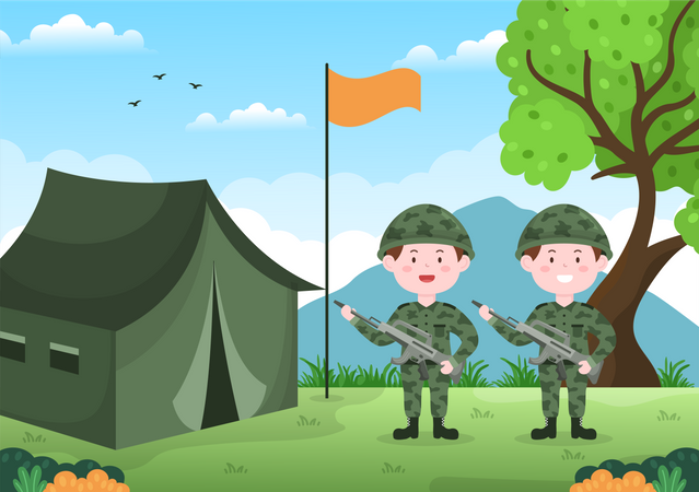 Military tent  Illustration