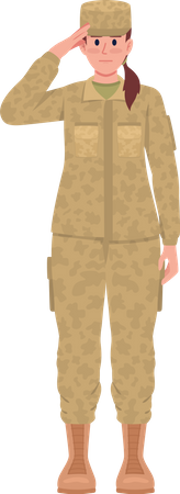 Military woman saluting  Illustration