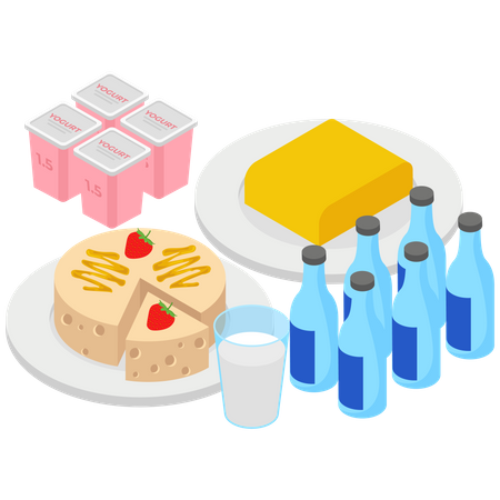 Milk Product  Illustration